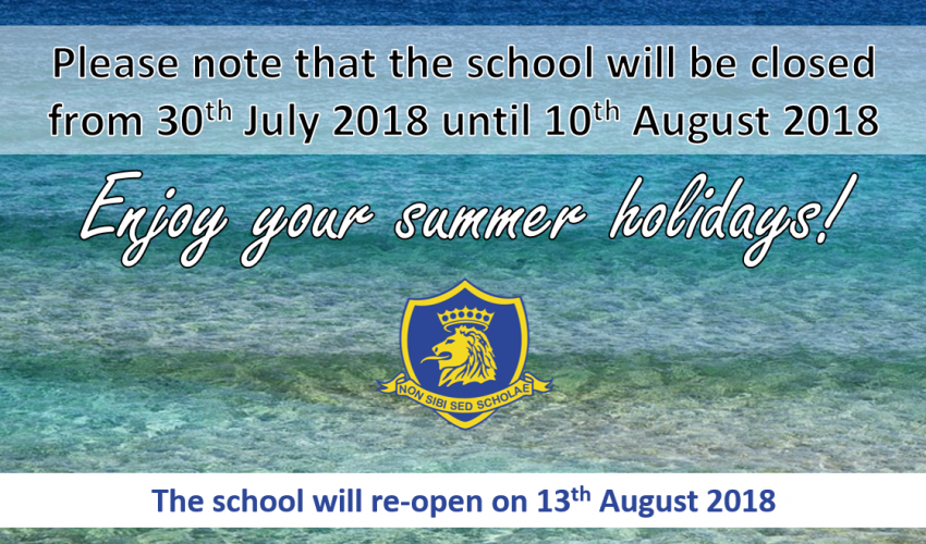 The English School Summer Holidays